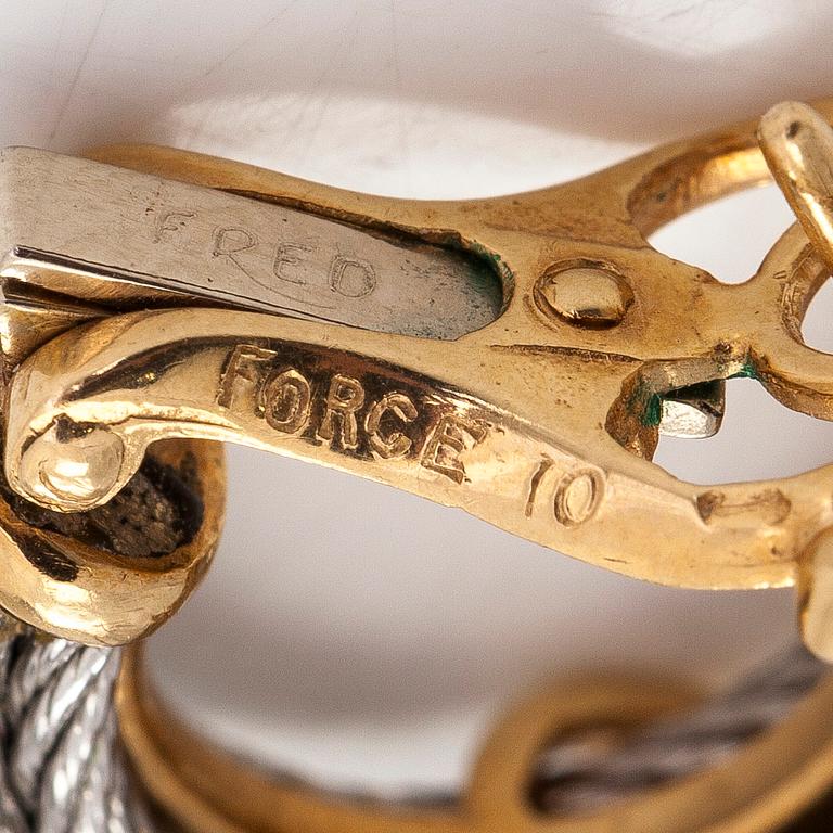 Örhängen, "Force 10", 18K guld och stål. Fred, Paris 1980-tal.