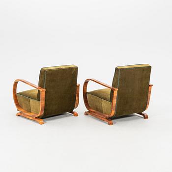 Armchairs, a pair, Art Deco, first half of the 20th century.