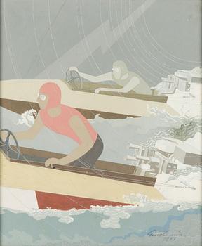 Eino Kauria, guassi, signeerattu ja päivätty 1934.