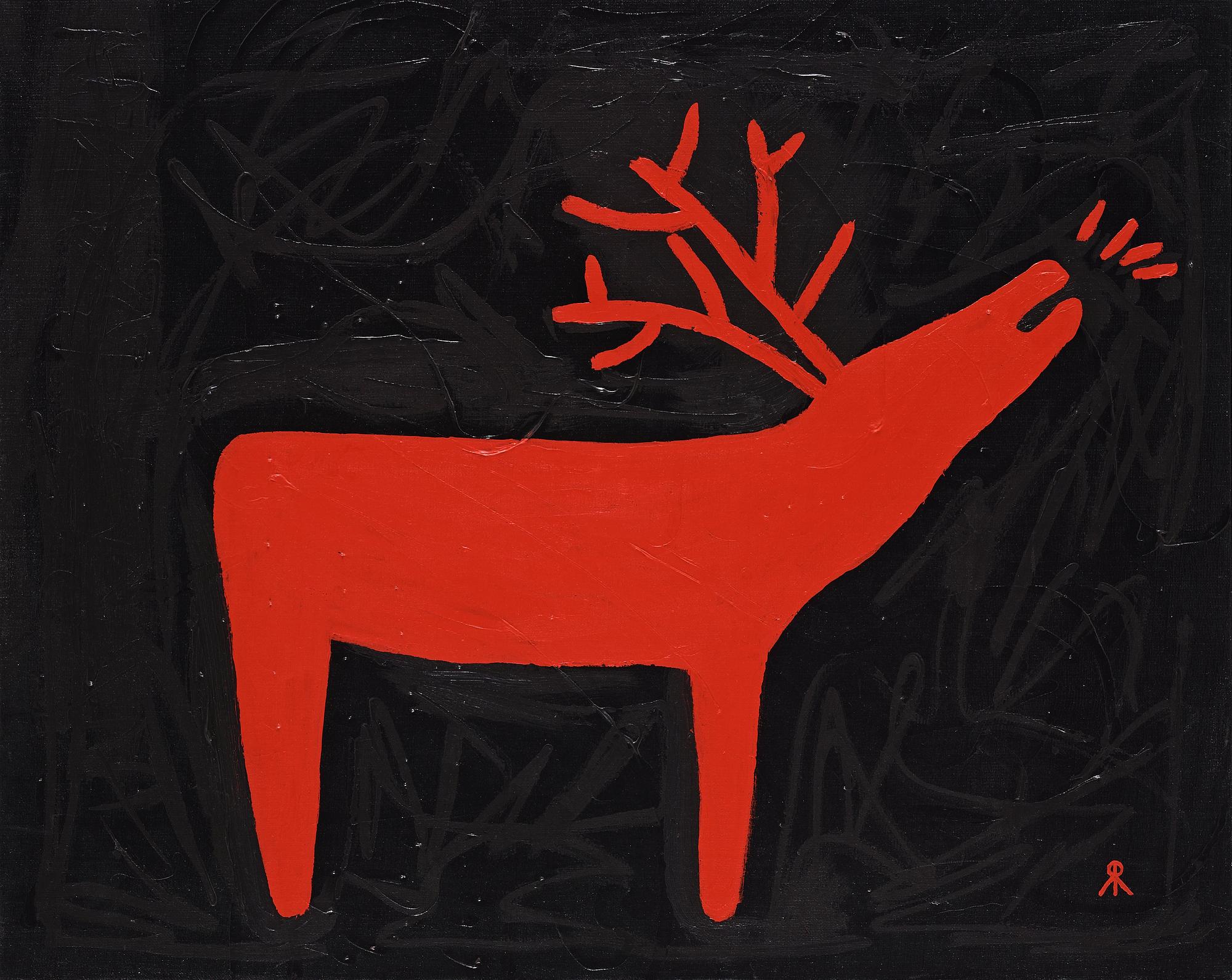 ROGER RISBERG, oil on canvas, signed with monogram and signed Roger Risberg and dated 1995 on verso.