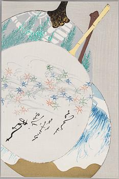 Kamisaka Sekka, after, four woodblock prints from the series "A Thousand Grasses" (Chigusa), 20th century.