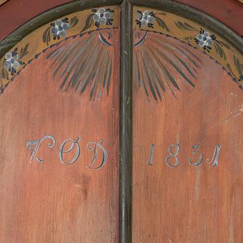A cabinet from Jämtland, Sweden, dated 1831.