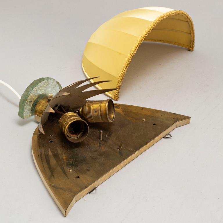 A pair of Swedish Modern brass wall lights, 1940's.