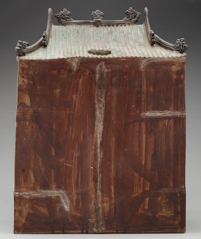A large glazed shrine, presumably Ming dynasty.