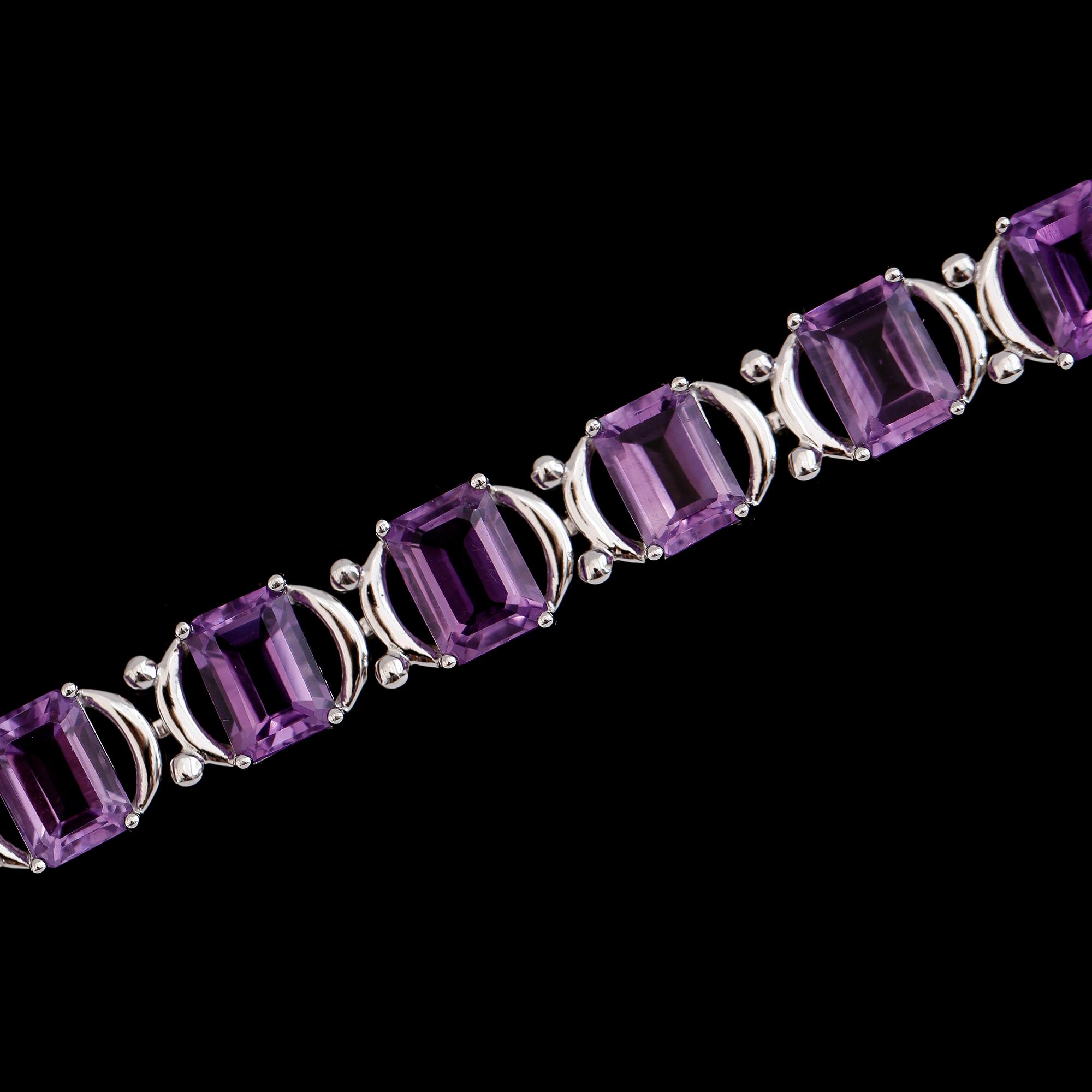 ARMBAND, sterlingsilver, ametister tot ca 19.00 ct.