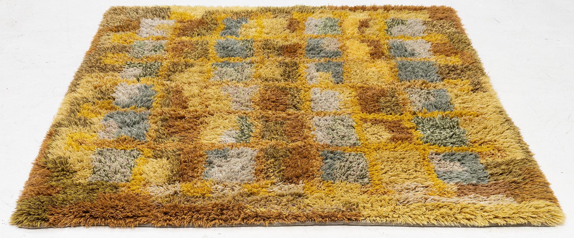 Rya rug, approx. 230 x 190 cm.