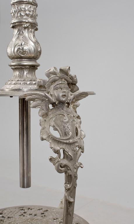GOLVLAMPA, förnicklad, 1880-tal.