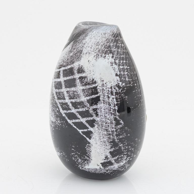 Kjell Engman, a unique glass vase, Kosta Boda, Sweden, signed, dated 1981.