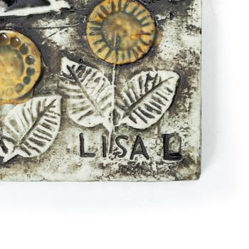 Lisa Larsson, a set of six stoneware wall plaques, Gustavsberg.