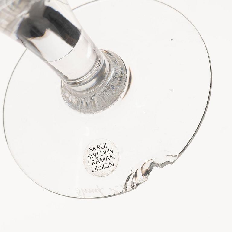 Ingegerd Råman, a set of 14 wine glasses, "Bellman", Skruf.