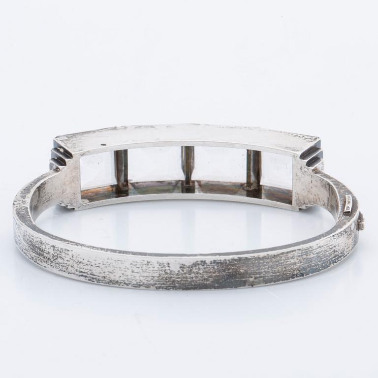 Wiwen Nilsson, armband, Lund 1939, sterling med bergkristall.
