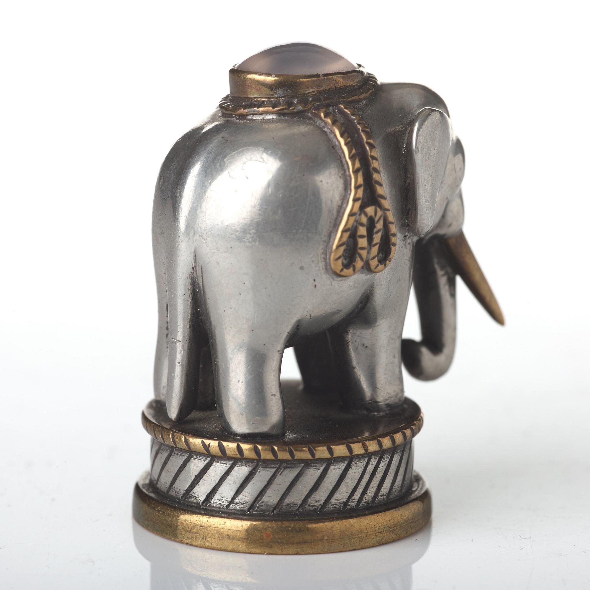 Estrid Ericson, a pewter and brass seal stamp, Svenskt Tenn, mid 20th century, provenance Estrid and Sigfrid Ericson.