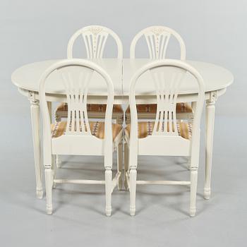 MATSALSGRUPP, 5 delar, gustaviansk stil, 1900-talets andra hälft.