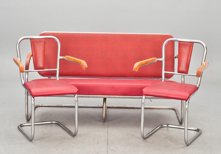 SOFFGRUPP, 3 delar, funkis,  1930-tal.