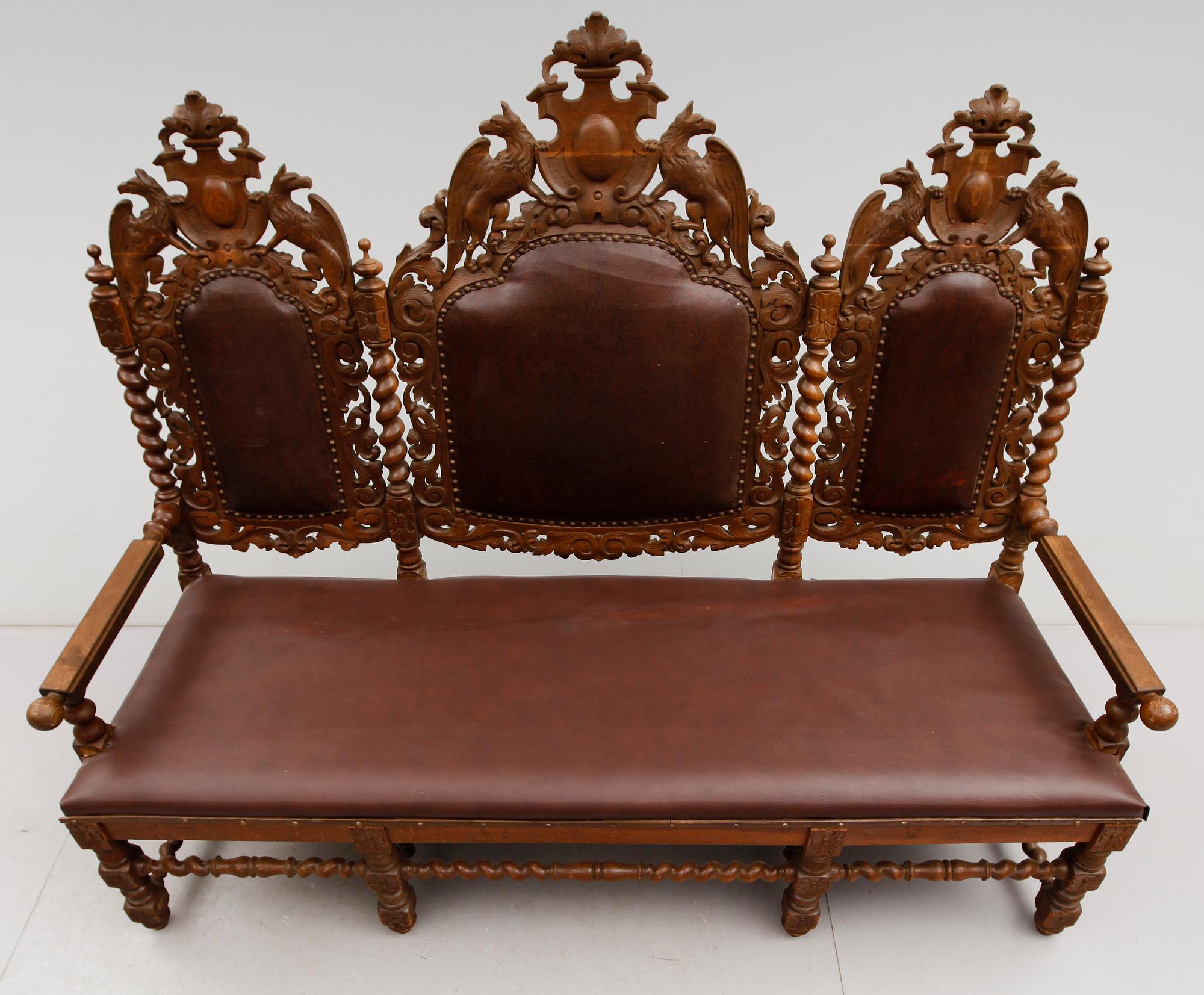 SOFFA, barockstil, omkring år 1900.