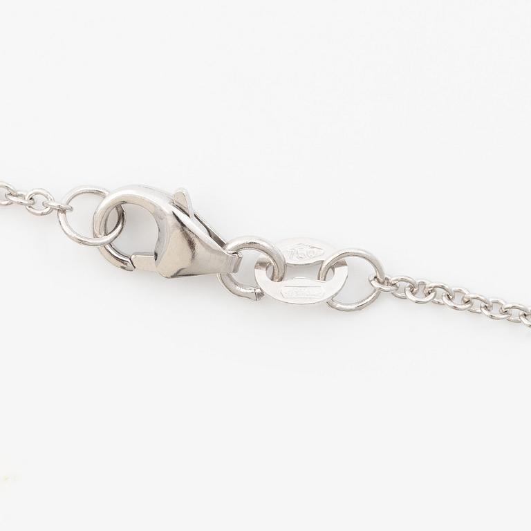 Necklace 18K white gold with a faceted diamond, accompanied by GIA report.