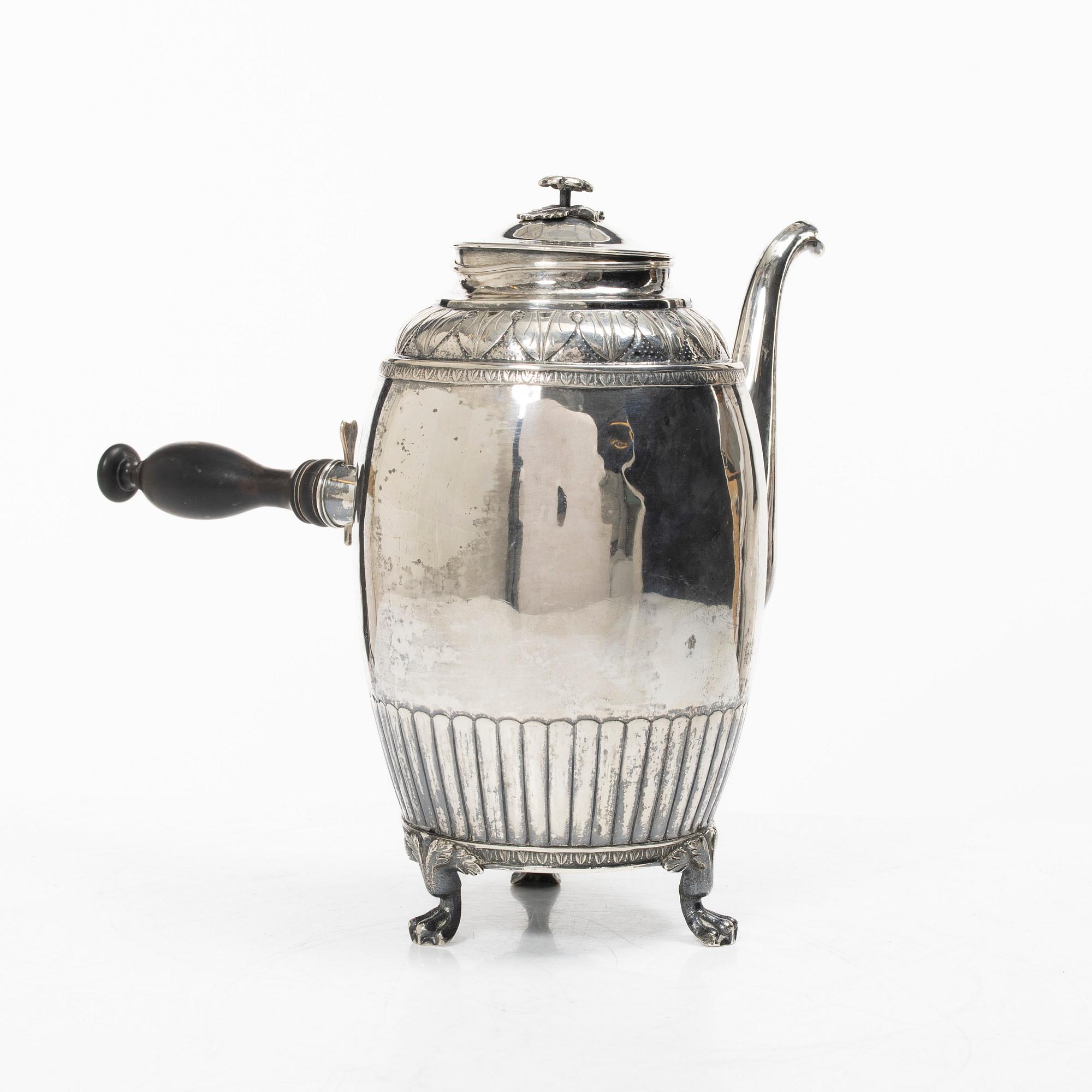 Johan Adolf Hamnqvist, a silver coffee pot, Åmål, Sweden, 1837.