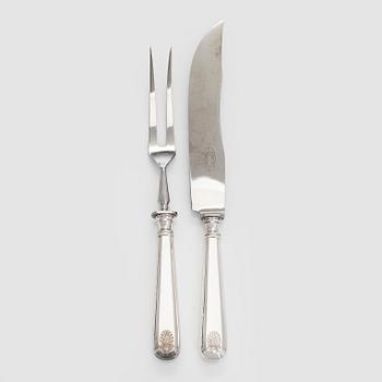 Tranchérbestick,"Musslan" silver och stål, Kultakeskus Tavastehus 1927.