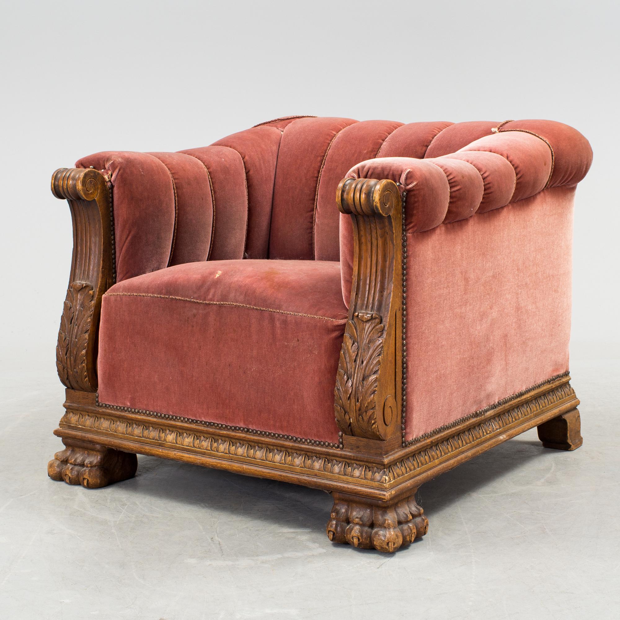 IVAR KREUGERS SOFFA OCH FÅTÖLJ, 1920-tal.