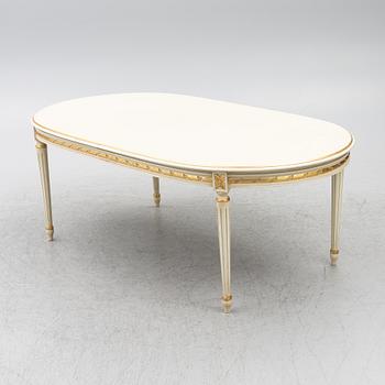 Dining table and armchair, Louis XVI style. Italy, second half of the 20th century.