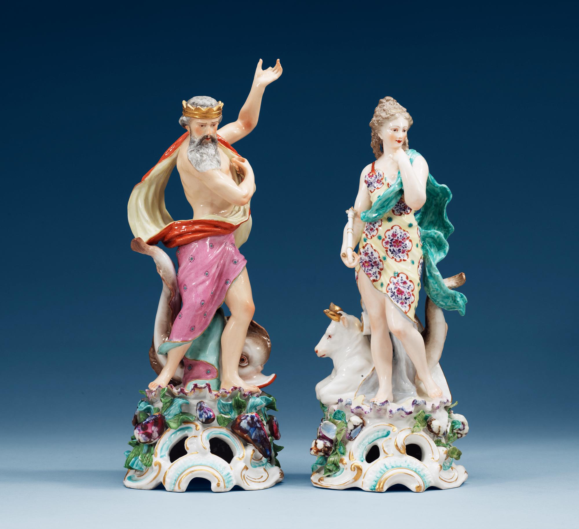 FIGURINER, 2 st, porslin. England, 1800-talets andra hälft.