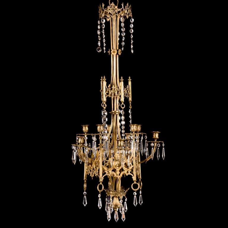 A late 19th century candle chandelier.