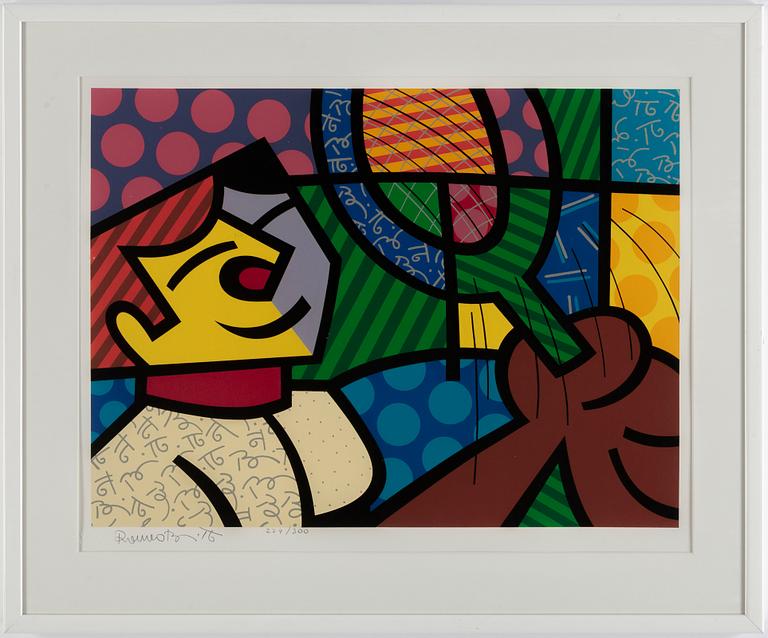 Romero Britto, serigrafi, 1984. signerad med blyerts och numrerad 229/300.