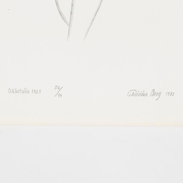 CHRISTIAN BERG, folder with five lithographs, no 56, signed 1973.