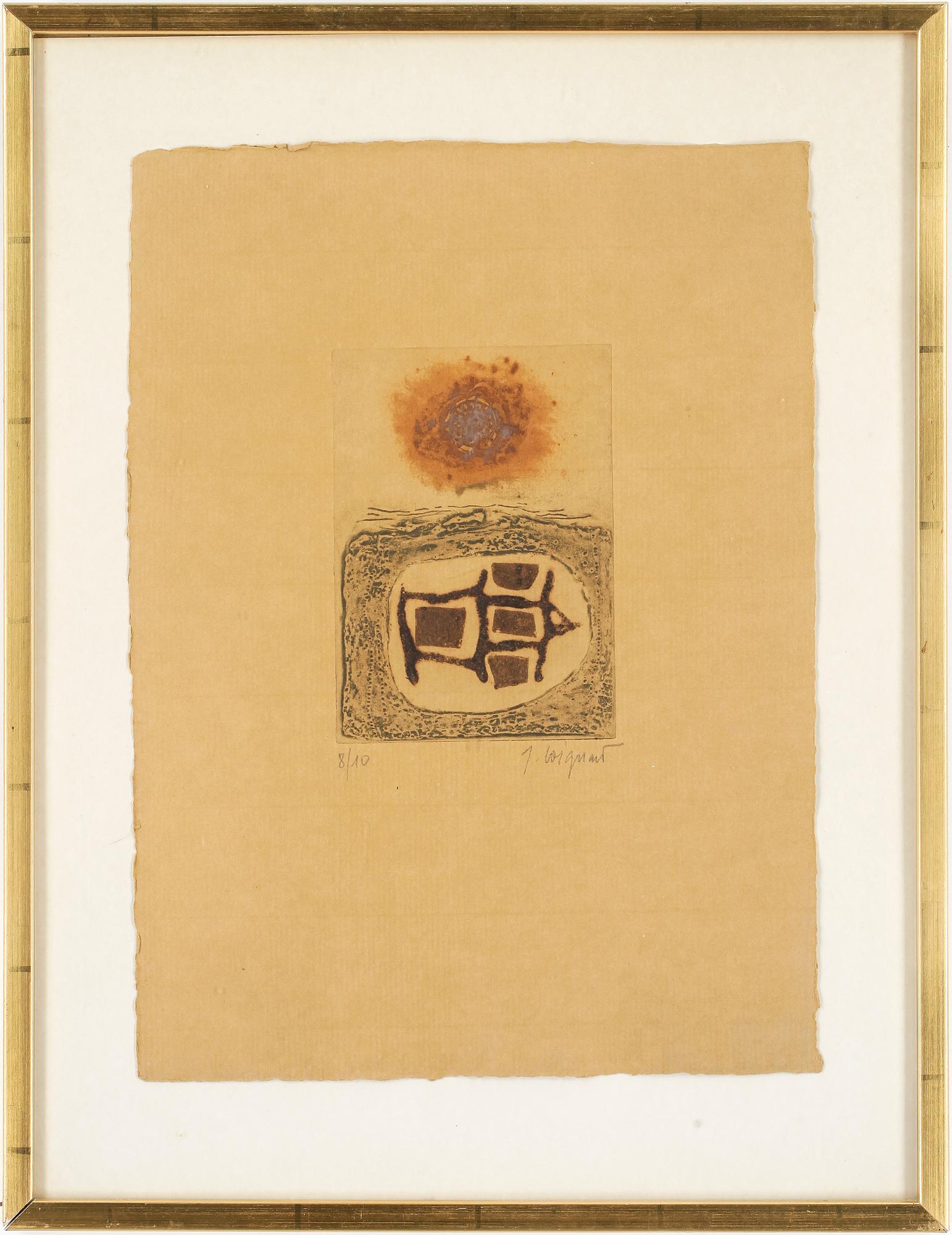 JAMES COIGNARD, carborundumetsning, signerad, numrerad 8/10.