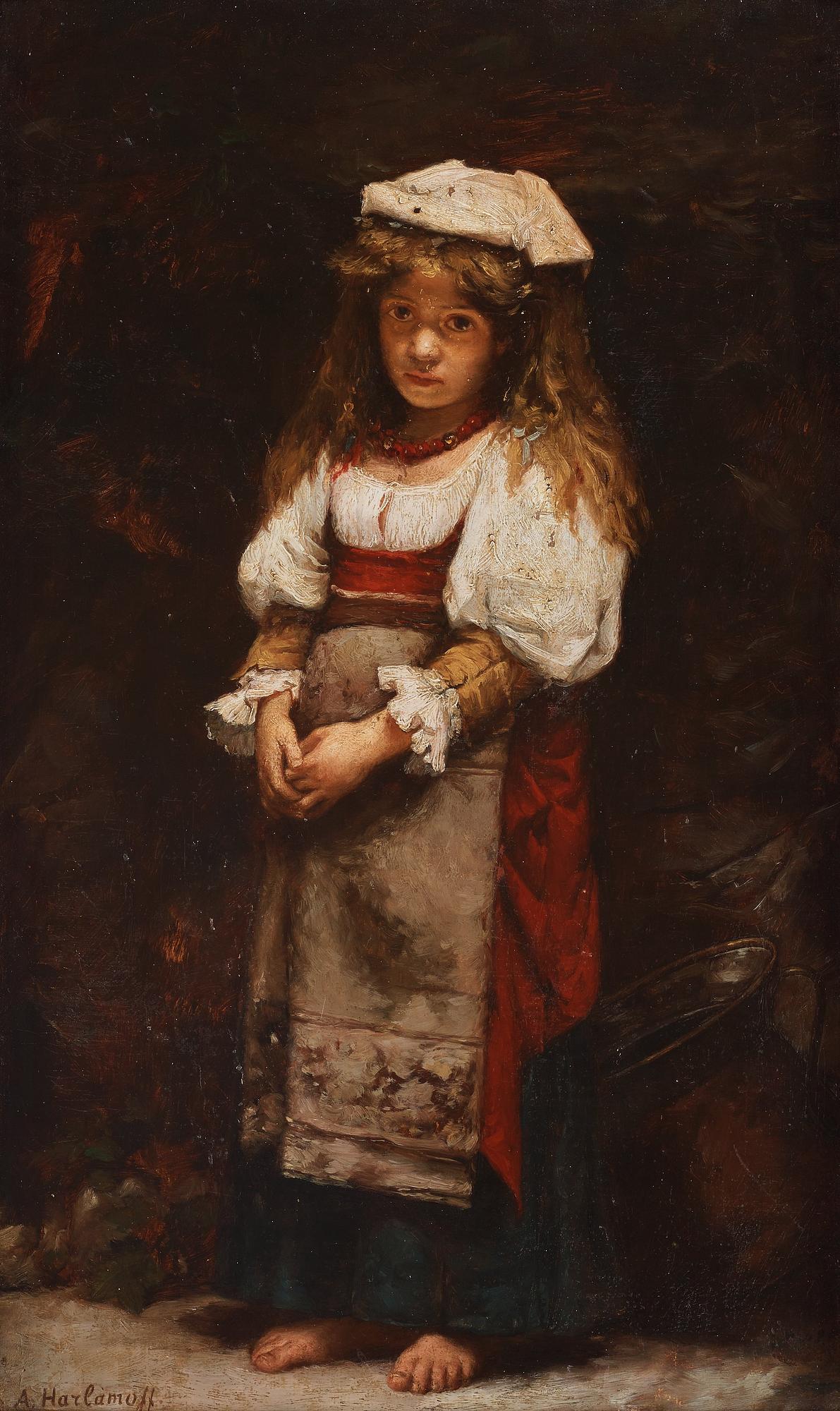 Alexei Alexeiewitsch Harlamoff, Girl with copper kettle.