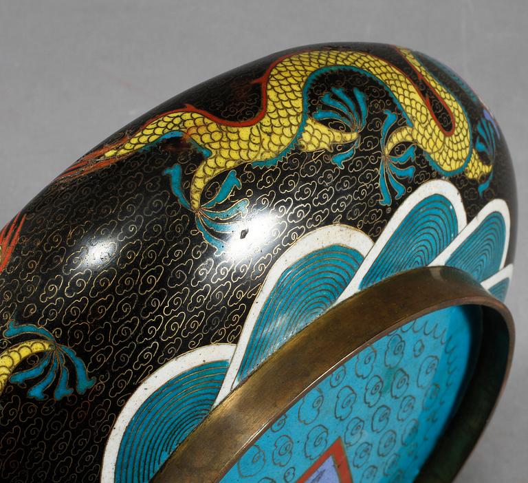 SKÅL, cloisonné, omkring 1900.