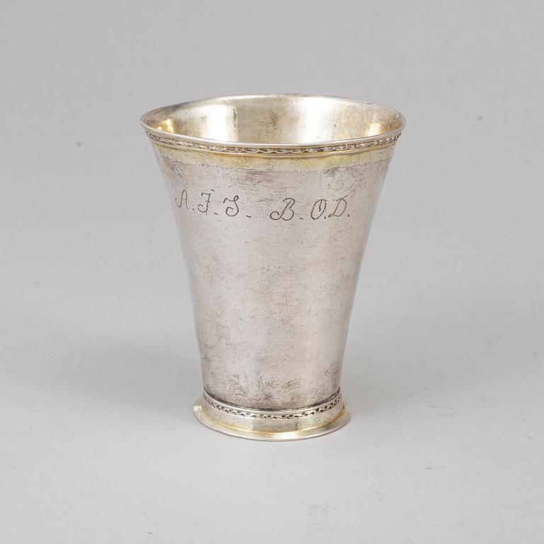 M Simons, bägare, silver, Piteå (1756-59).