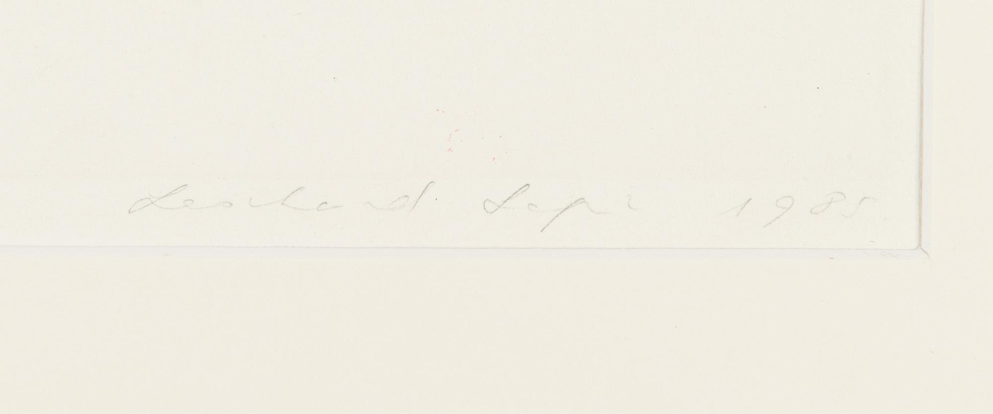 Leonhard Lapin, djuptryck, signerad och daterad 1988, numrerad 4/10.