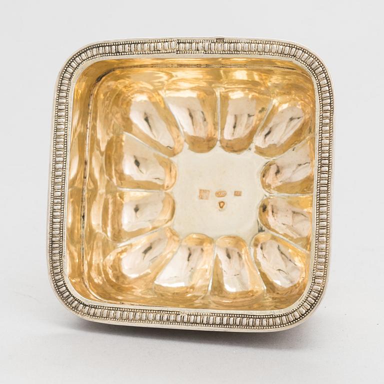 A Russian parcel-gilt silver bowl, Moscow 1837, maker's mark cursive I.E. Assay master Andrey Kovalsky.