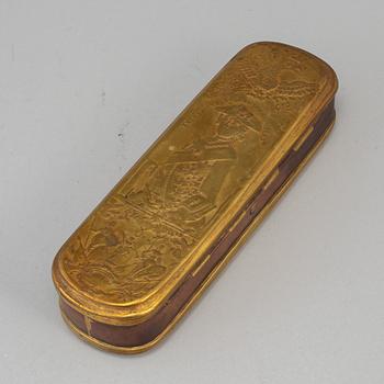 An 18th century brass box.