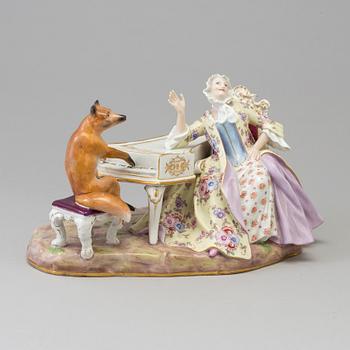 A Meissen figure group, late 19th Century. Not first quality.