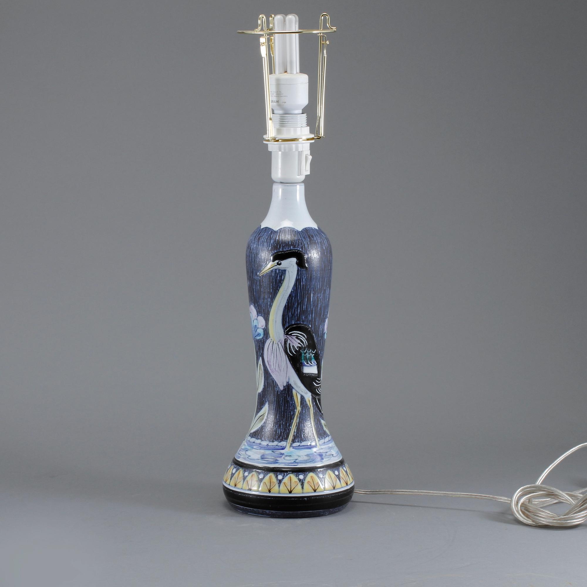 BORDSLAMPA, keramik, Tilgmans, 1900-talets andra hälft.