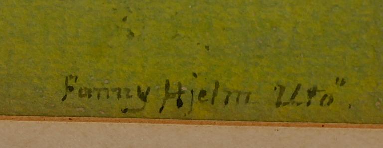 FANNY HJELM, akvarell, sign.