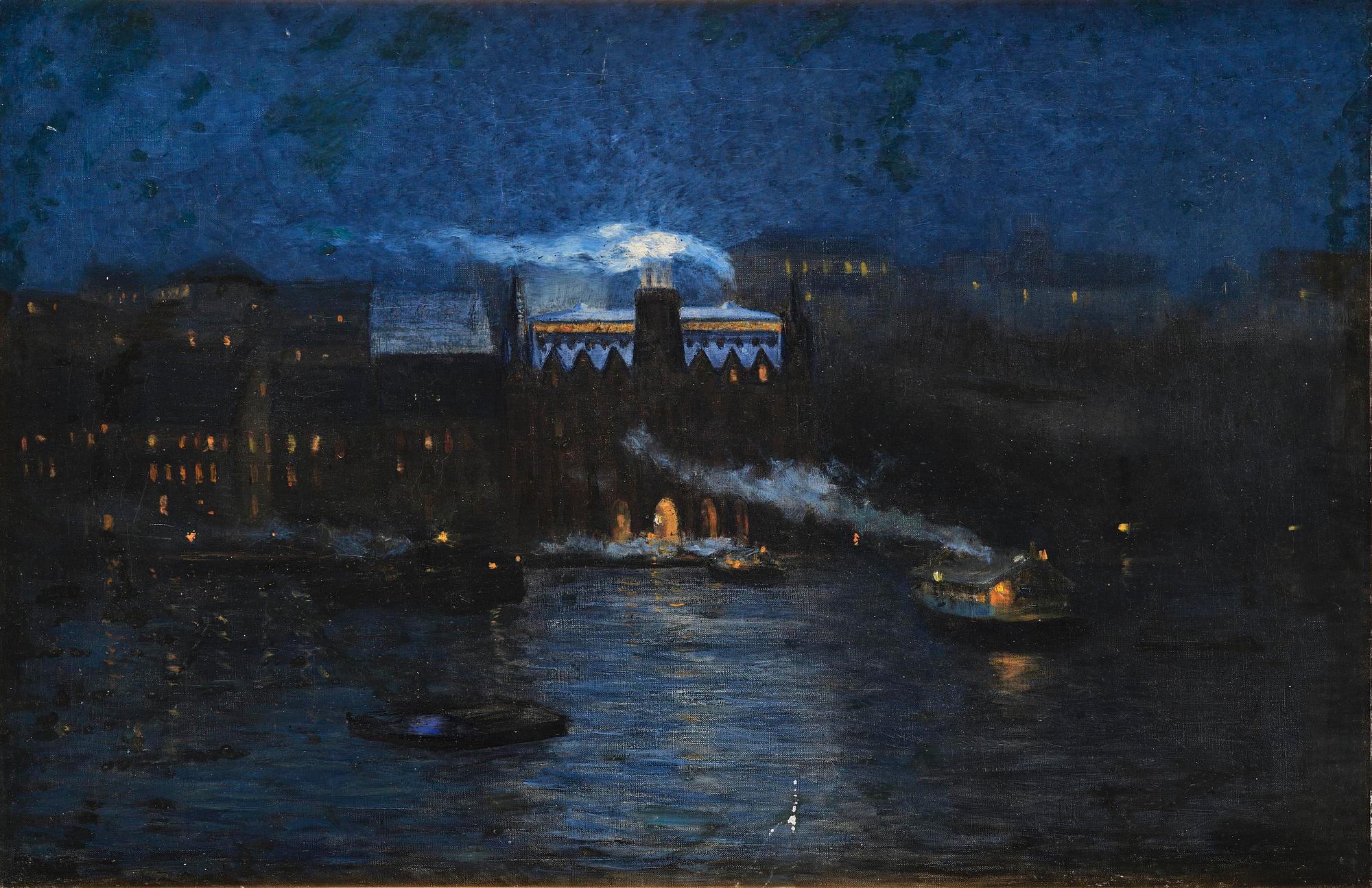 Niels Björnson-Möller, attributed to, "Mariahissen i kvällsbelysning".