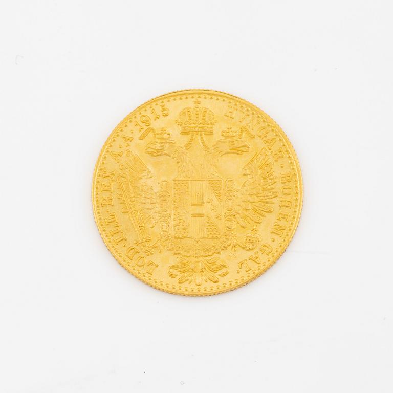 A Austria Hungarian goldcoin, 1 Ducat, 1915, restrike.