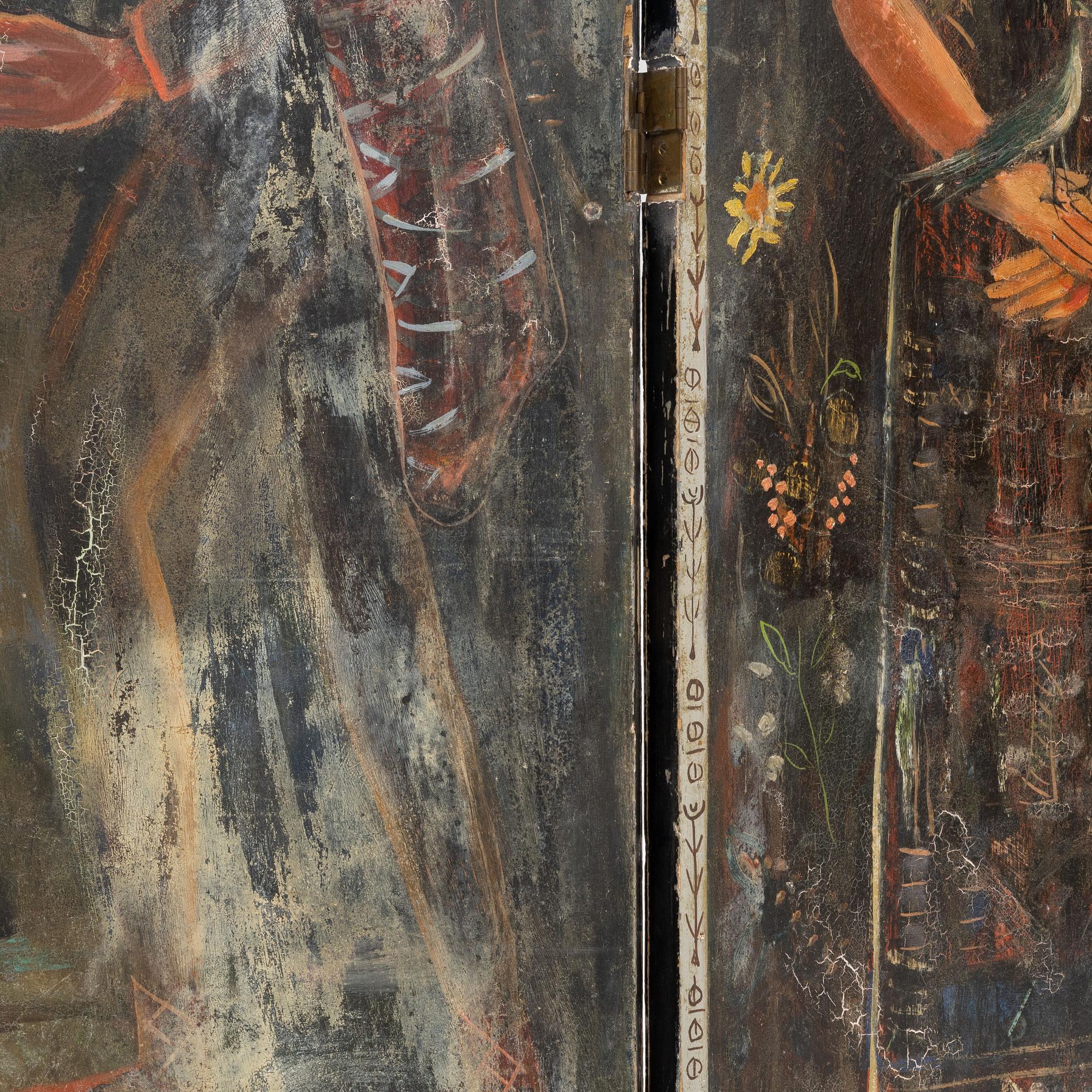 A folding screen, early 20th century.