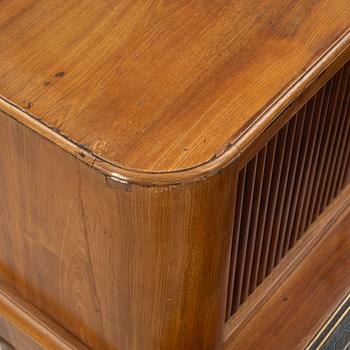 A mahogany-veneered desk, late Gustavian, Sweden, late 18th century.