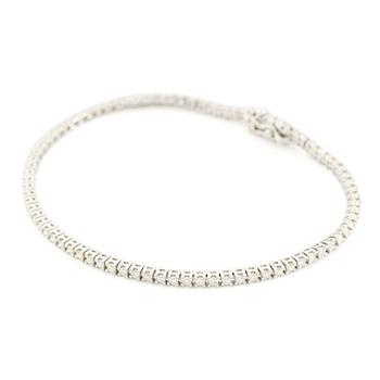 Tennisamband, 18K vitguld med briljantslipade diamanter.