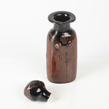 Stig Lindberg, a stoneware bottle with stopper, Gustavsbergs Studio, Sweden.