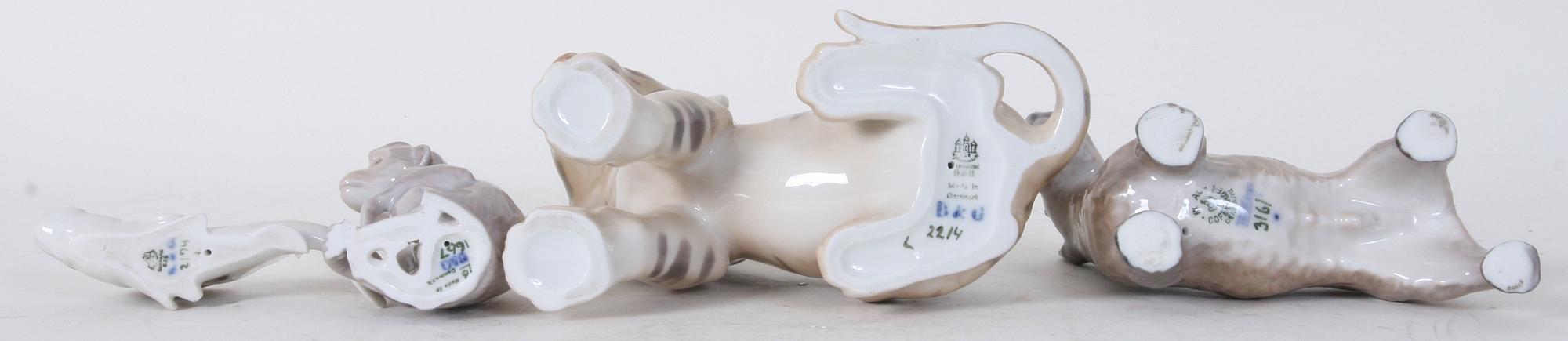 FIGURINER, 4 st, porslin, Kongl Dansk samt Bing & Gröndal.