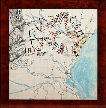 RAGNAR SANDBERG, tuschteckning samt blandteknik, osign.