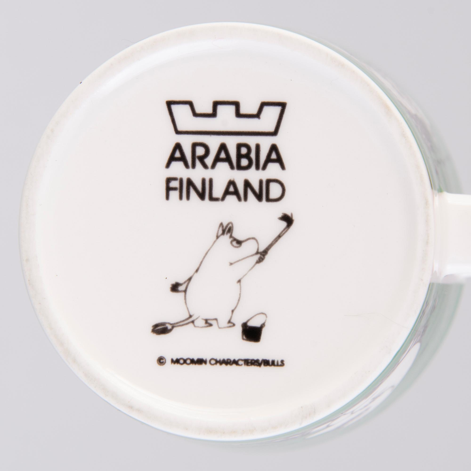 MUMINMUGG, porslin, "Mugg mörkgrön",  Moomin Characters, Arabia 1991-1996.