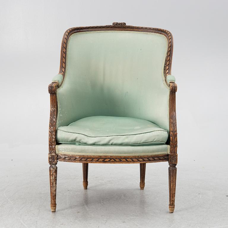 Fåtölj, Louis XVI, Frankrike,.