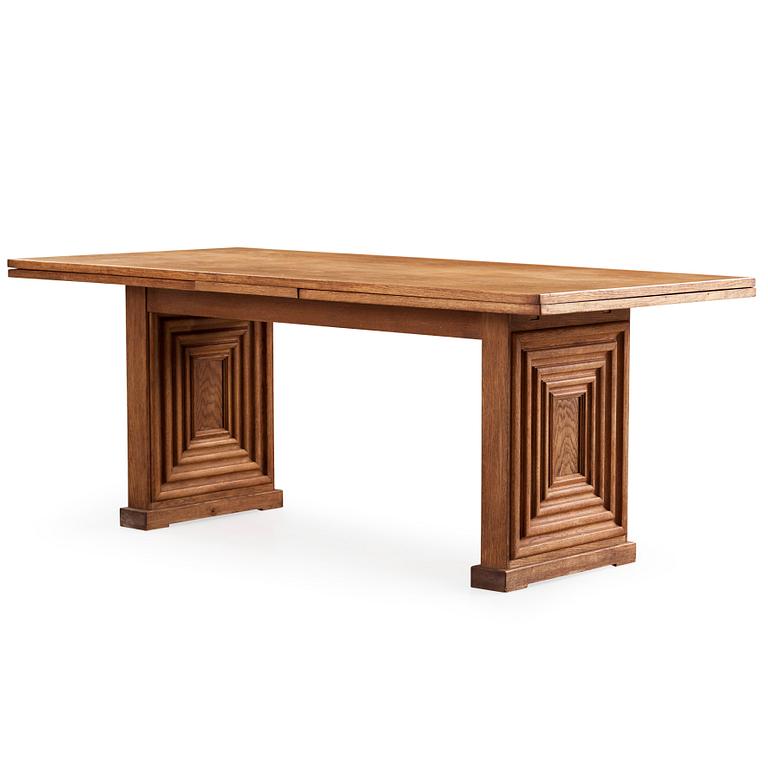 A Swedish Modern oak dining table, attributed to Oscar Nilsson, probably executed by cabinetmaker J Wickman, Stockholm,