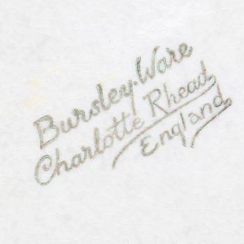 A CHARLOTTE RHEAD PLATE FROM BURSLEY WARE.